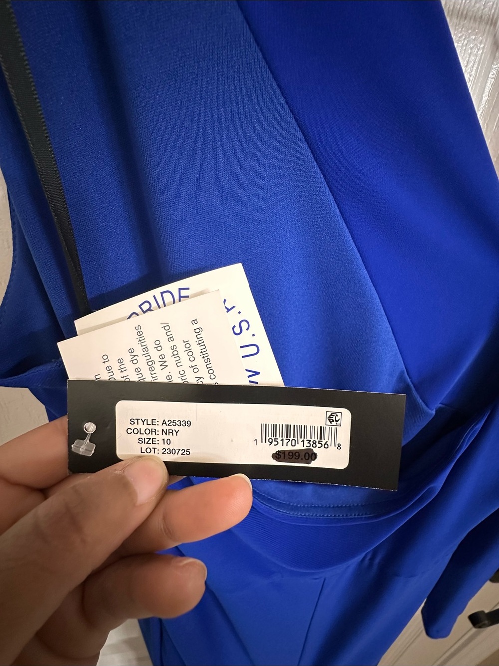 ✨ Betsy & Adam Elegant Blue Formal Dress – Size 10 (NWT) ✨ - Picture 6 of 6